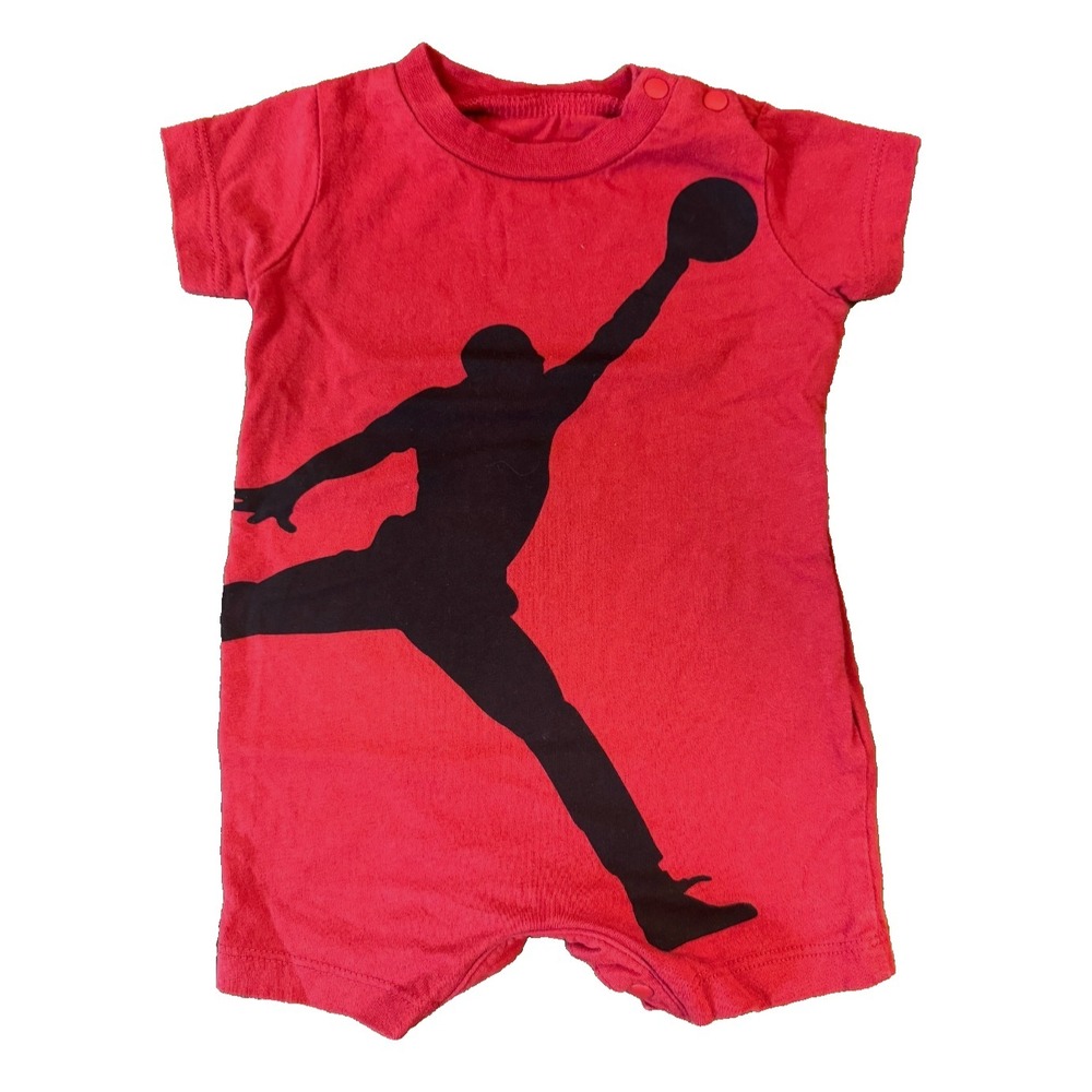 Nike Jordan 0/3 Months Baby Romper One Piece Outfit Jumper Boy Red Jumpman Logo